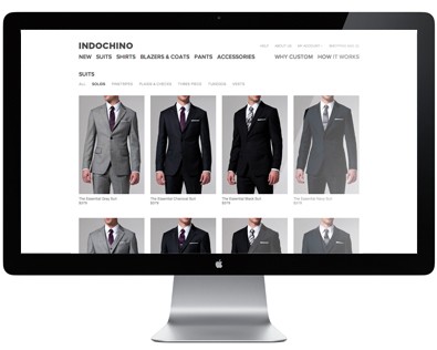 Indochino suits collection page - desktop