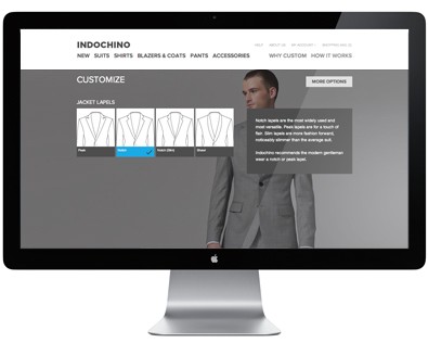 Indochino online suit customization - desktop