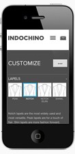 Indochino online suit customization - phone