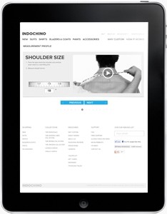 Indochino measurements submission page - tablet