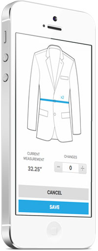 A mobile phone showing a measurement page.