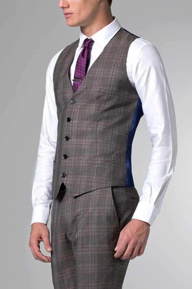 Nanotech Brown Plaid Vest