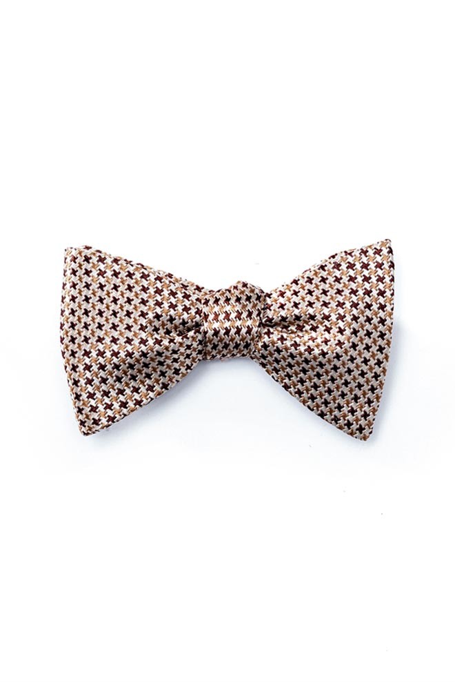 Vintage Houndstooth Silk Bow Tie