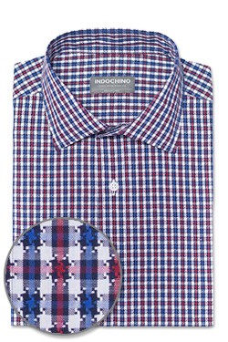 Red and Blue Patterned Shirt