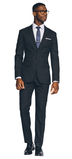 Charcoal Stitch Stripe Suit