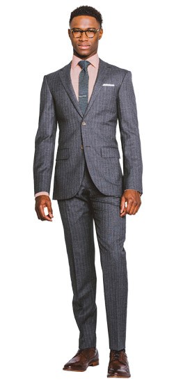 Charcoal Banker Stripe Suit