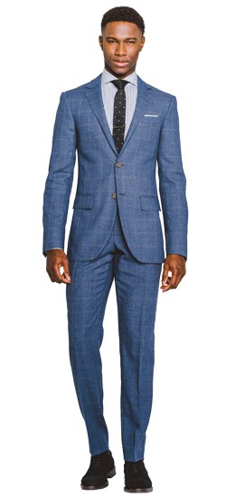 Washed Indigo Windowpane Suit