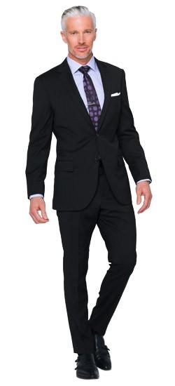 Black Herringbone Suit