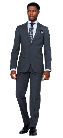 Mid-Gray Windowpane Suit