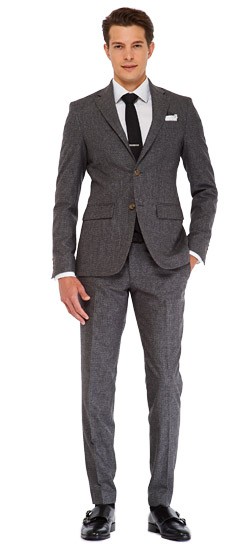 Charcoal Houndstooth Flannel Suit