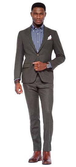 Olive Flannel Suit
