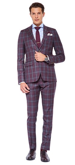 Burgundy Glen Plaid Suit