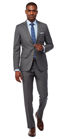 Gray with Blue Overcheck Suit