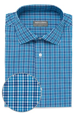 Turquoise and Navy Plaid Shirt