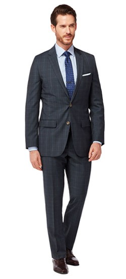 Charcoal Twill Windowpane Suit