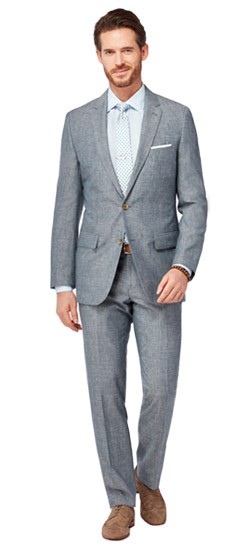 Charcoal Fineline Wool and Linen Suit