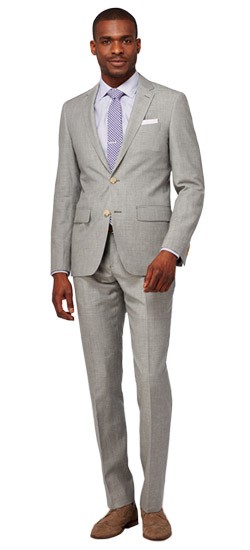 Gray Fineline Wool and Linen Suit