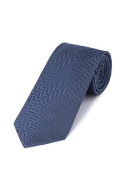 Blue Herringbone Tie